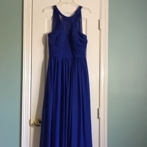 Camille La Vie Navy Blue Illusion Halter Dress